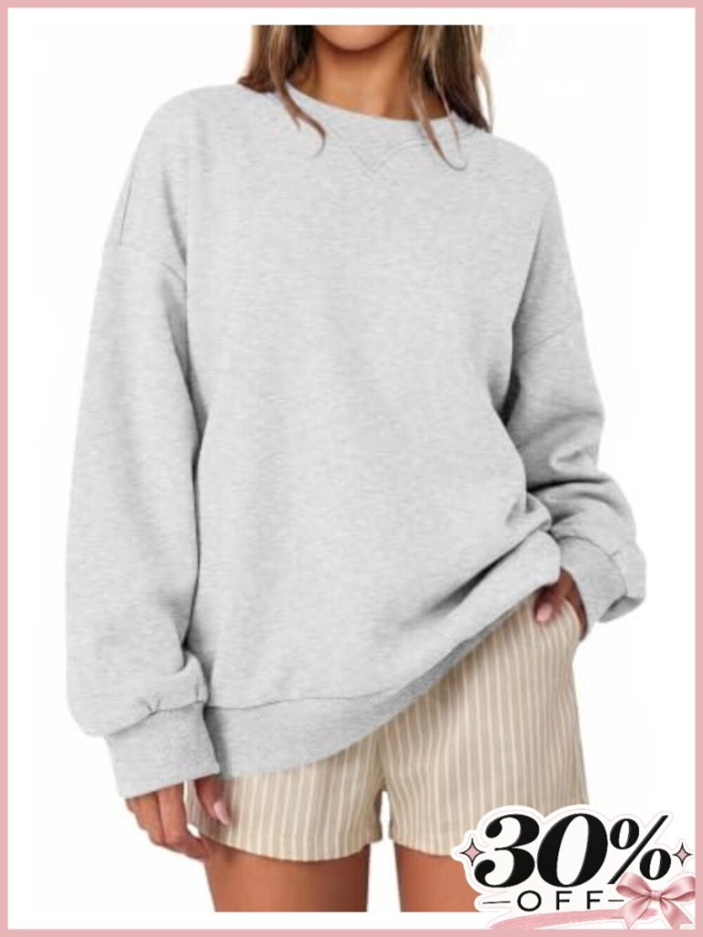 Oversized Crew Neck Fleece Sweatshirt Long Sleeve Pullover